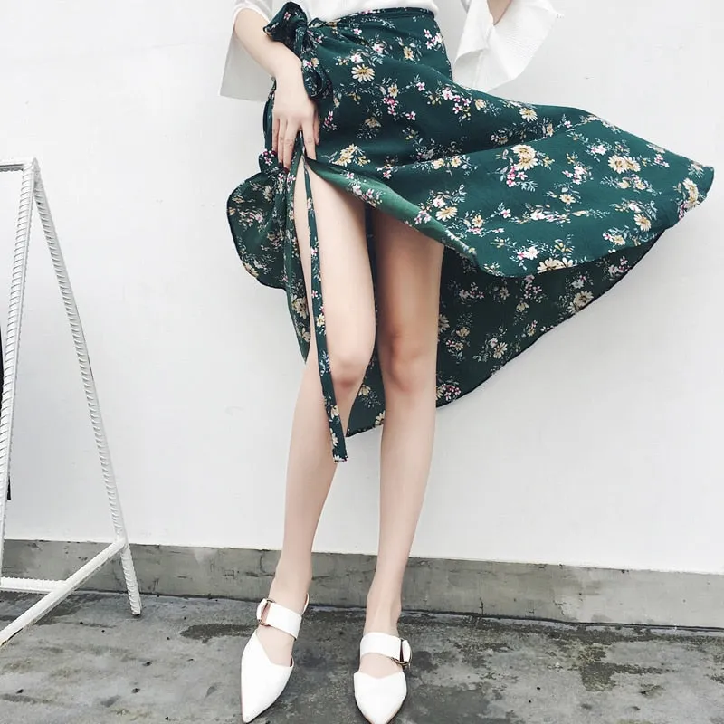 25 Colors 2019 Bohemian High Waist Floral Print Summer Skirts for Womens FREE SHIPPING