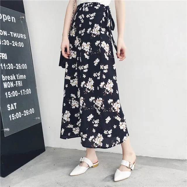 25 Colors 2019 Bohemian High Waist Floral Print Summer Skirts for Womens FREE SHIPPING