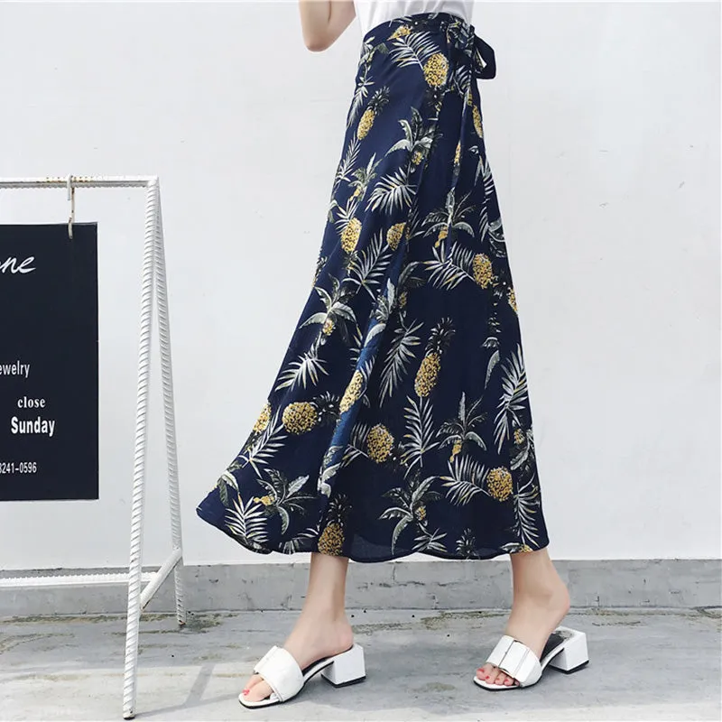 25 Colors 2019 Bohemian High Waist Floral Print Summer Skirts for Womens FREE SHIPPING