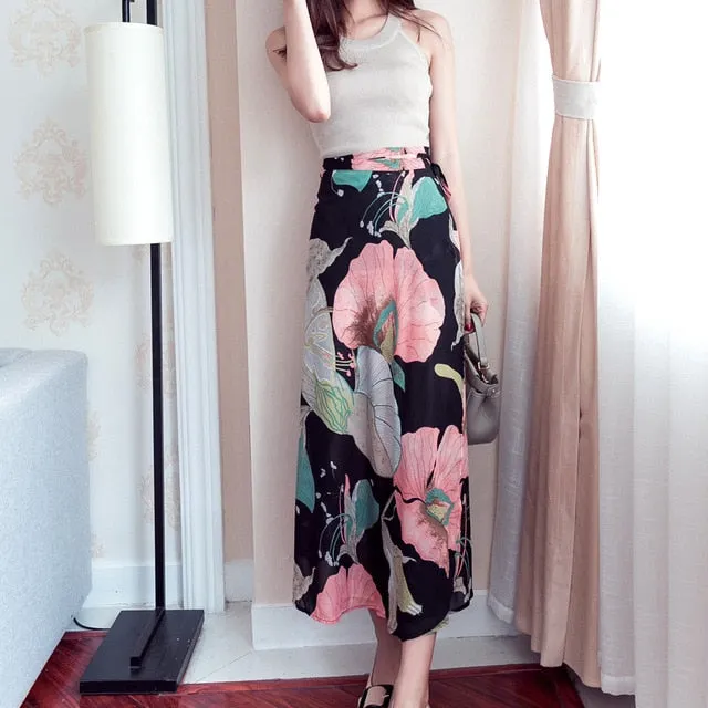 25 Colors 2019 Bohemian High Waist Floral Print Summer Skirts for Womens FREE SHIPPING