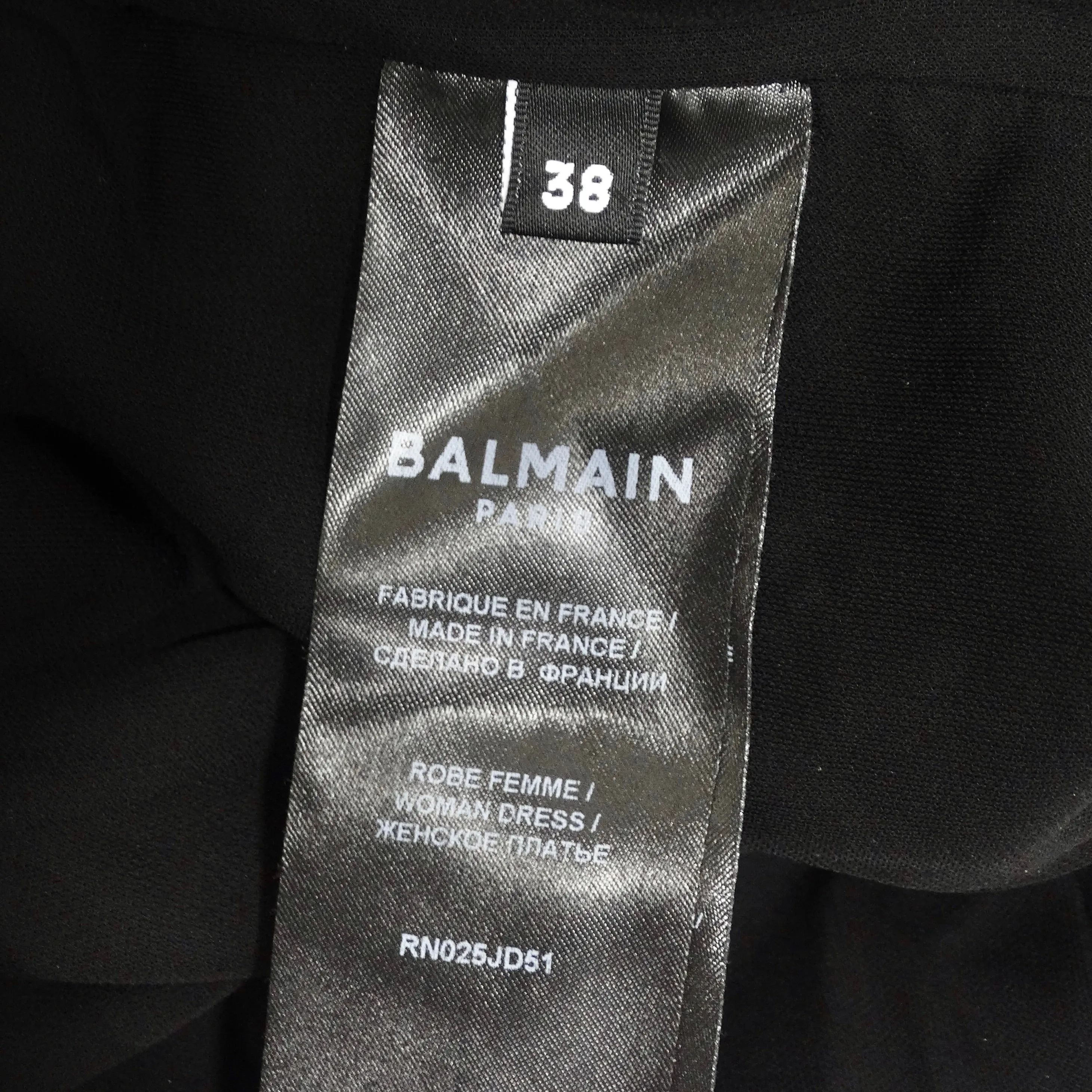 Balmain Slit Black Metallic Maxi Dress