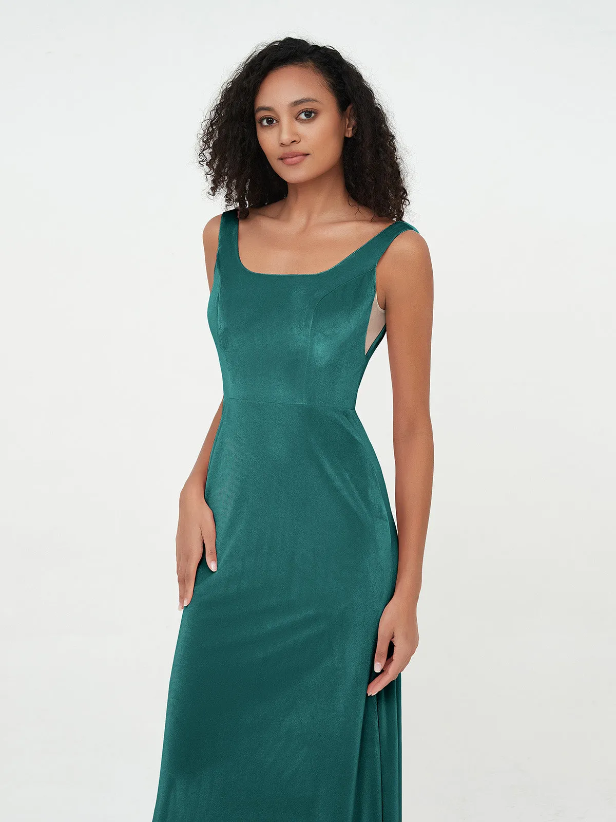 Bateau Neck Mermaid Long Velvet Dresses Peacock Plus Size