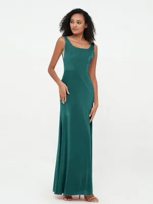 Bateau Neck Mermaid Long Velvet Dresses Peacock Plus Size