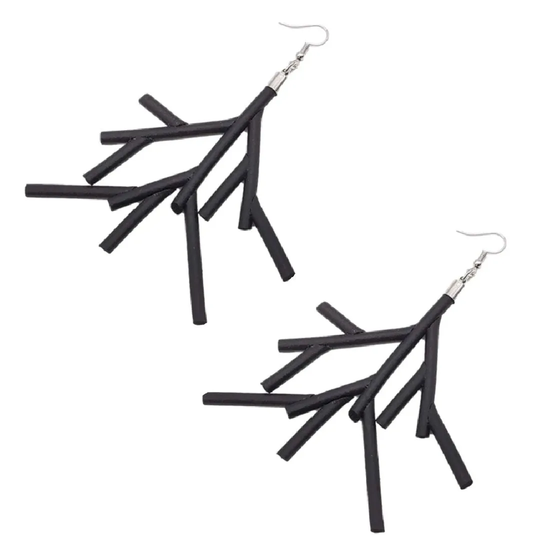 Branch- the Black Rubber Branch Earrings   More Styles