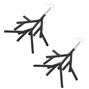 Branch- the Black Rubber Branch Earrings   More Styles