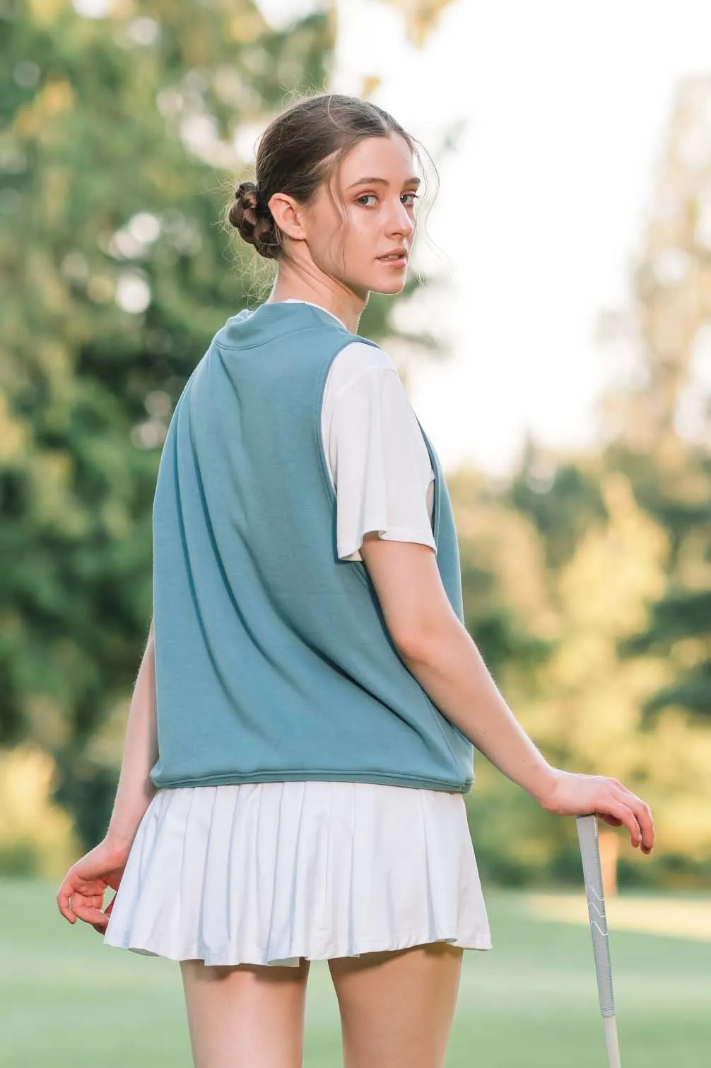 CAROL BAMBOO-BLEND FLEECE VEST (Final Sale)