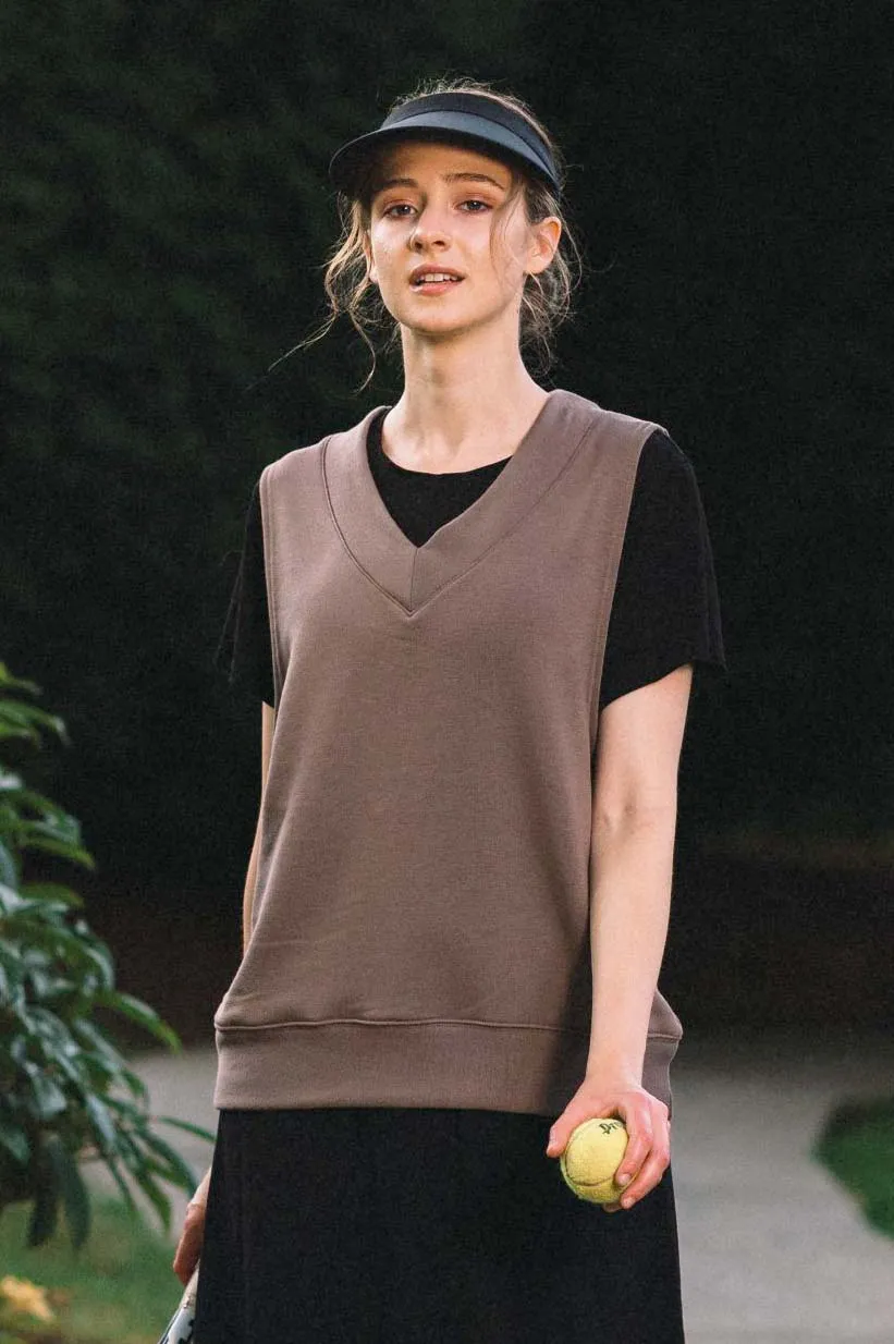 CAROL BAMBOO-BLEND FLEECE VEST (Final Sale)
