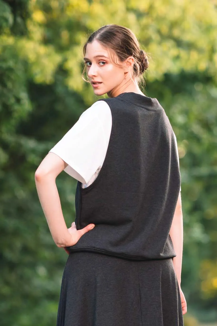 CAROL BAMBOO-BLEND FLEECE VEST (Final Sale)