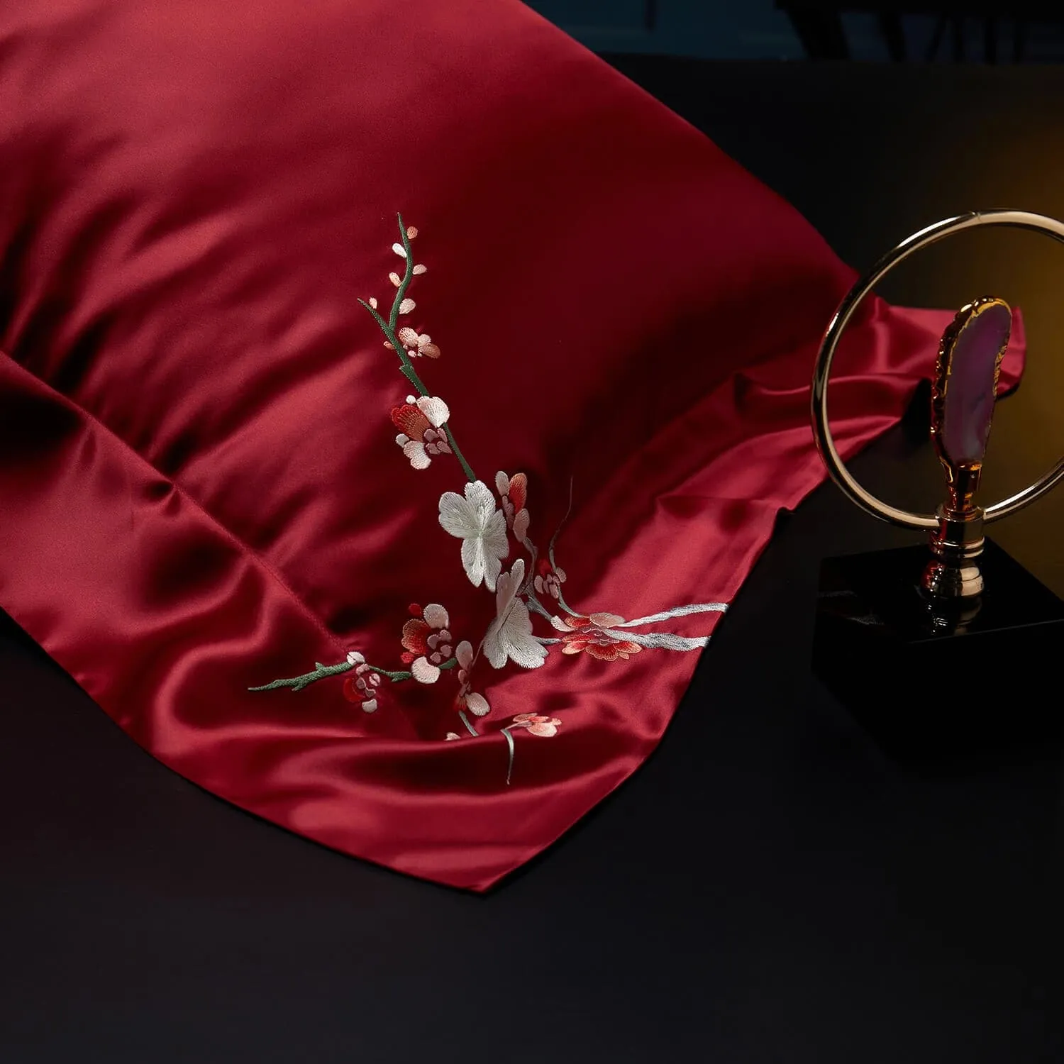 DISANGNI 100% mulberry silk silk pillowcase, used for hair and skin, envelope type, double-sided silk, embroidery, 600 yarns, 1PC