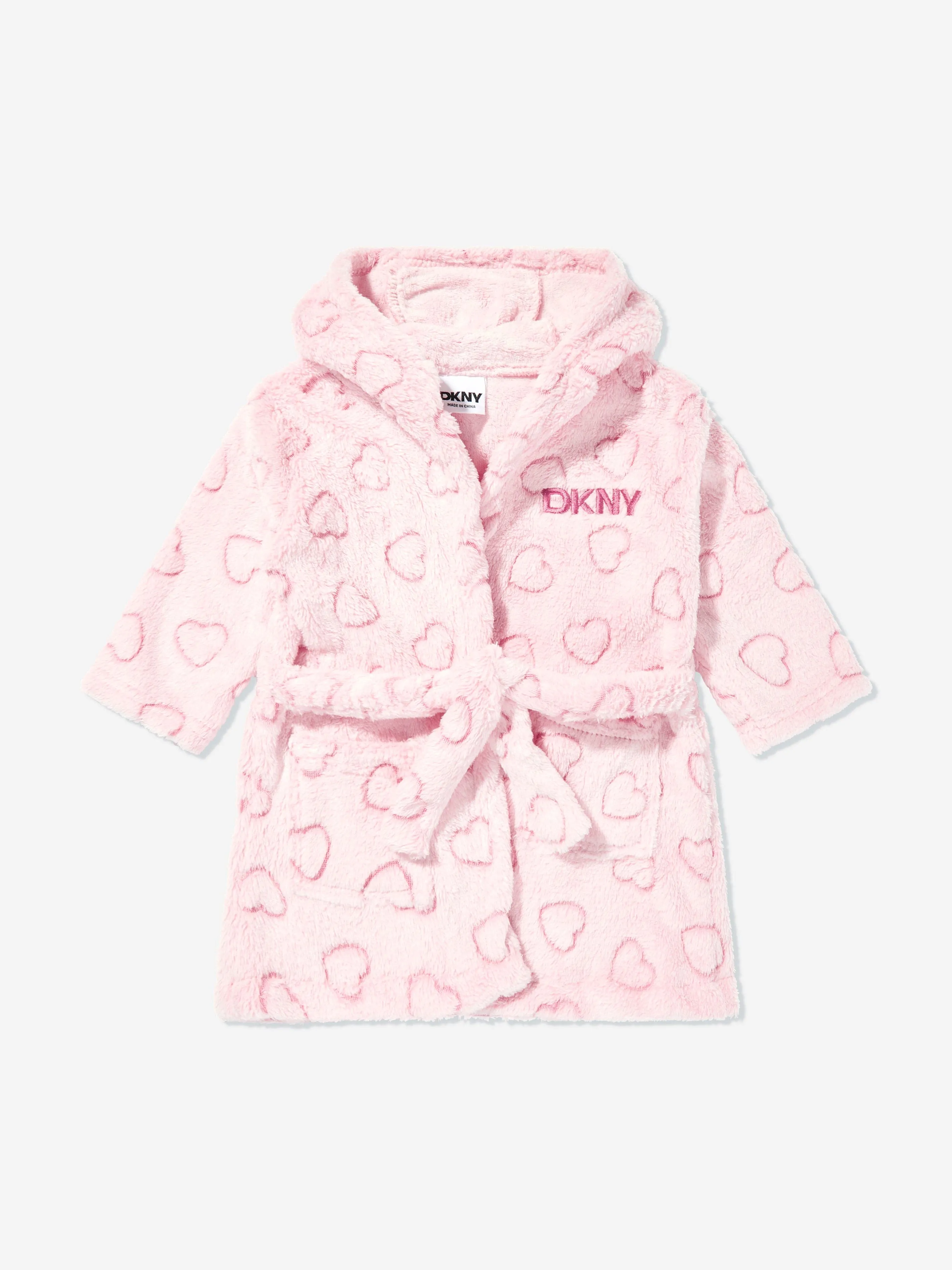 DKNY Baby Girls Heart Bathrobe in Pink