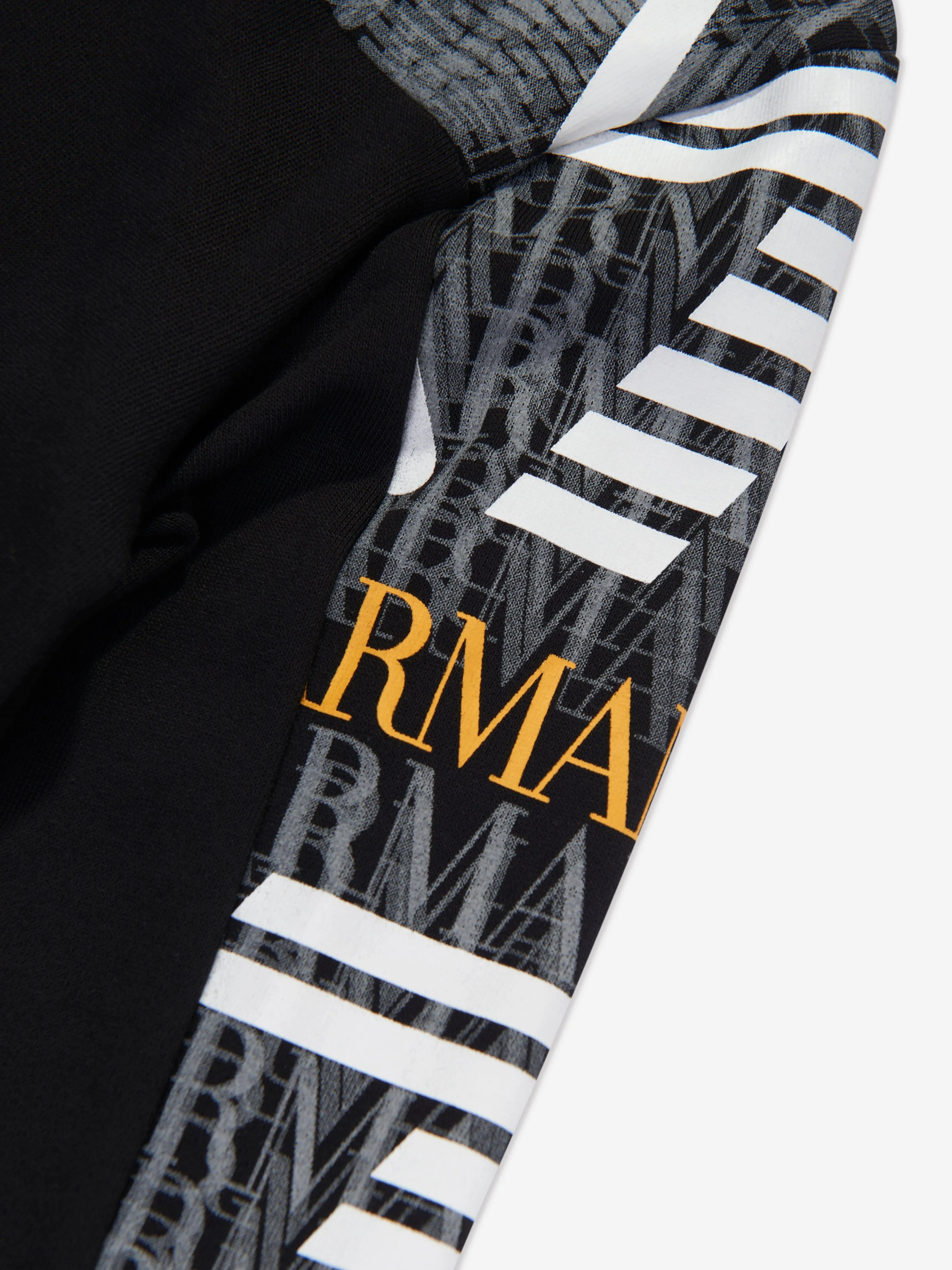 EA7 Emporio Armani Boys Graphic Sleeve Hoodie in Black
