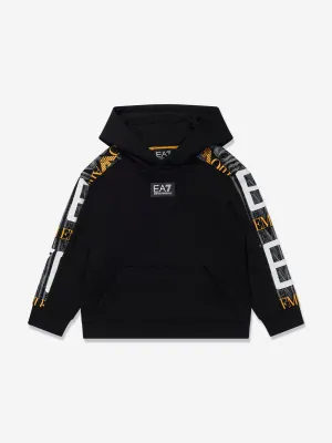 EA7 Emporio Armani Boys Graphic Sleeve Hoodie in Black