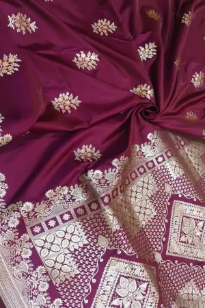 Elegant Maroon Banarasi Silk Saree