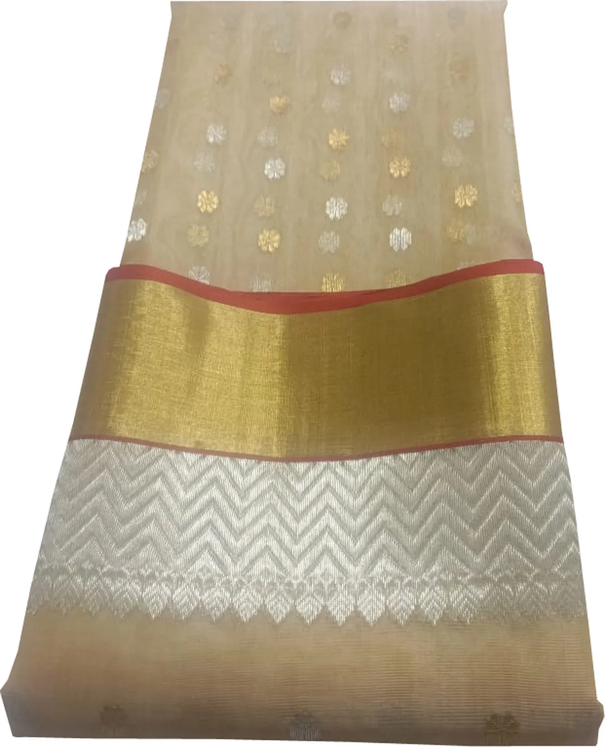 Elegant Pastel Chanderi Handloom Pure Katan Silk Saree