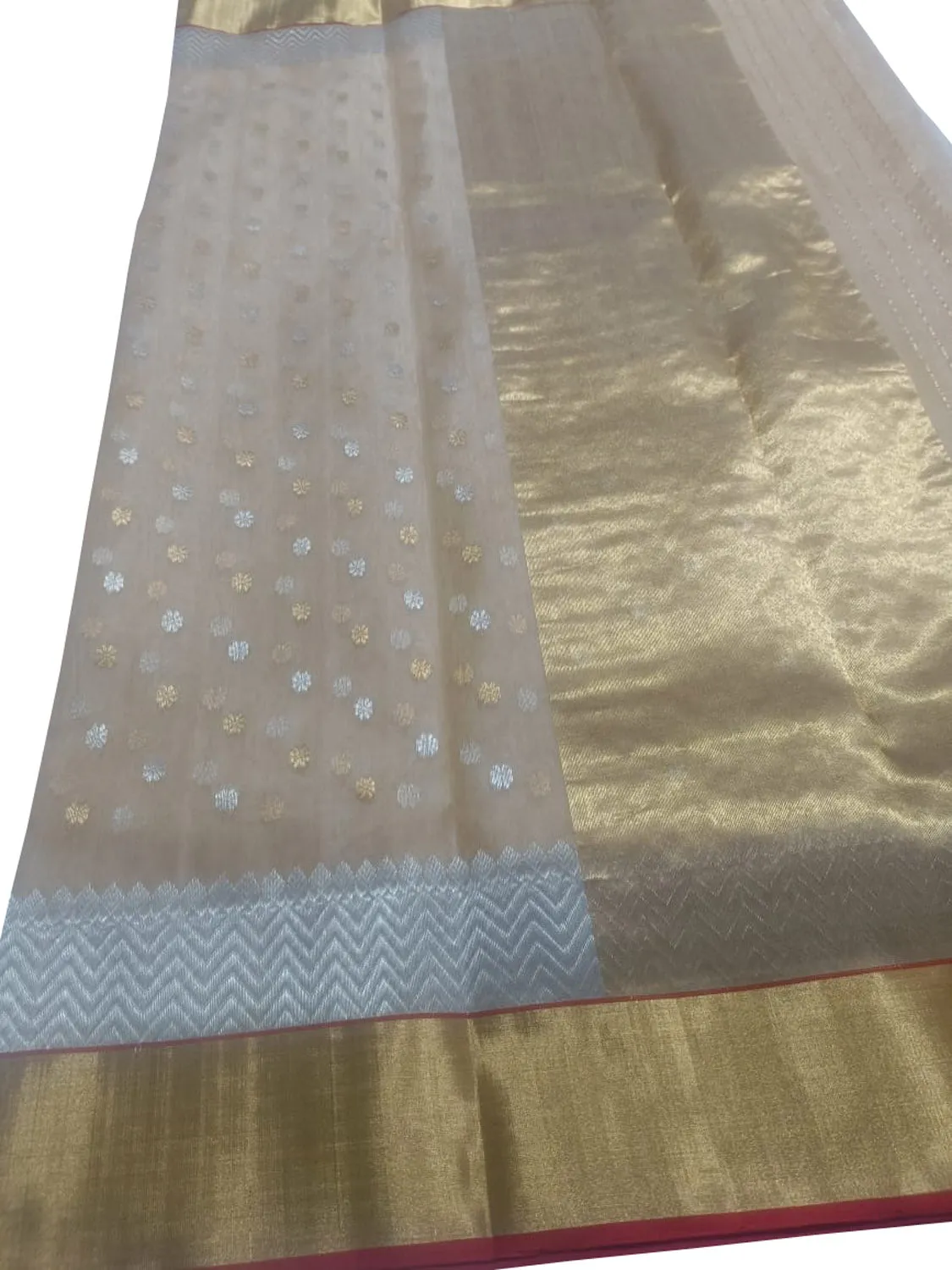 Elegant Pastel Chanderi Handloom Pure Katan Silk Saree