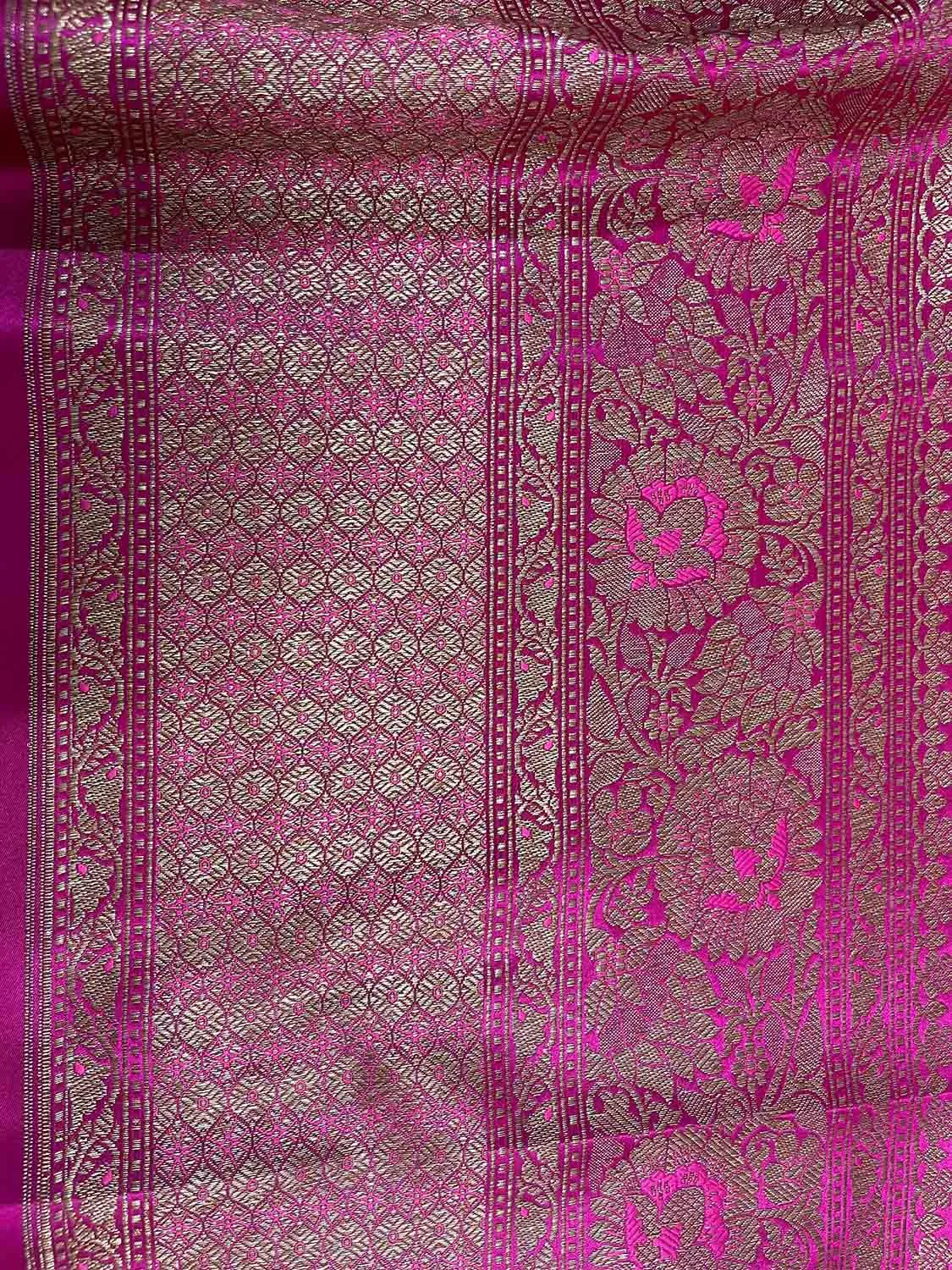 Elegant Pink Banarasi Silk Lace - 1 Mtr