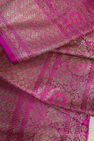 Elegant Pink Banarasi Silk Lace - 1 Mtr