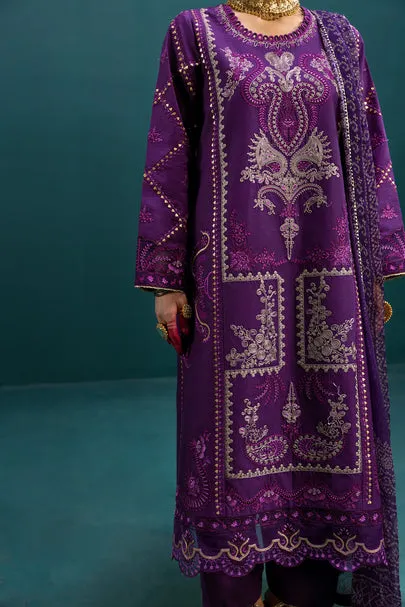 Elegant Purple Lawn Salwar Kameez Pakistani Eid Dresses