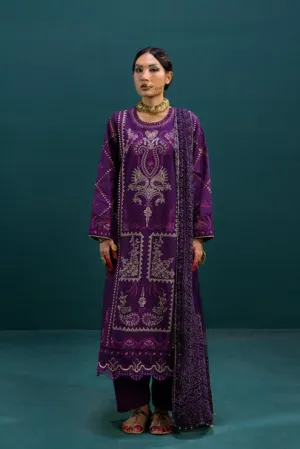Elegant Purple Lawn Salwar Kameez Pakistani Eid Dresses