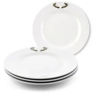 Elk / Deer Antlers Melamine Lunch Plates - Set of 4