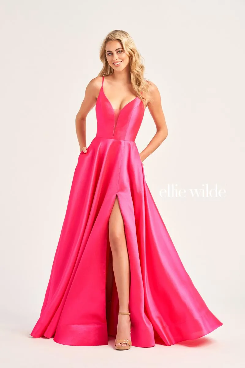 Ellie Wilde A-Line Satin Prom Dress EW35232