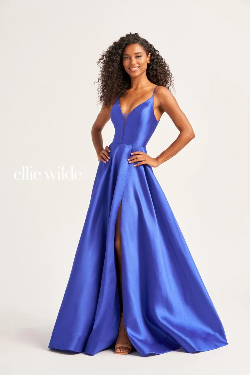 Ellie Wilde A-Line Satin Prom Dress EW35232
