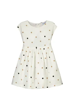 Embroidered Polka Dots Dress