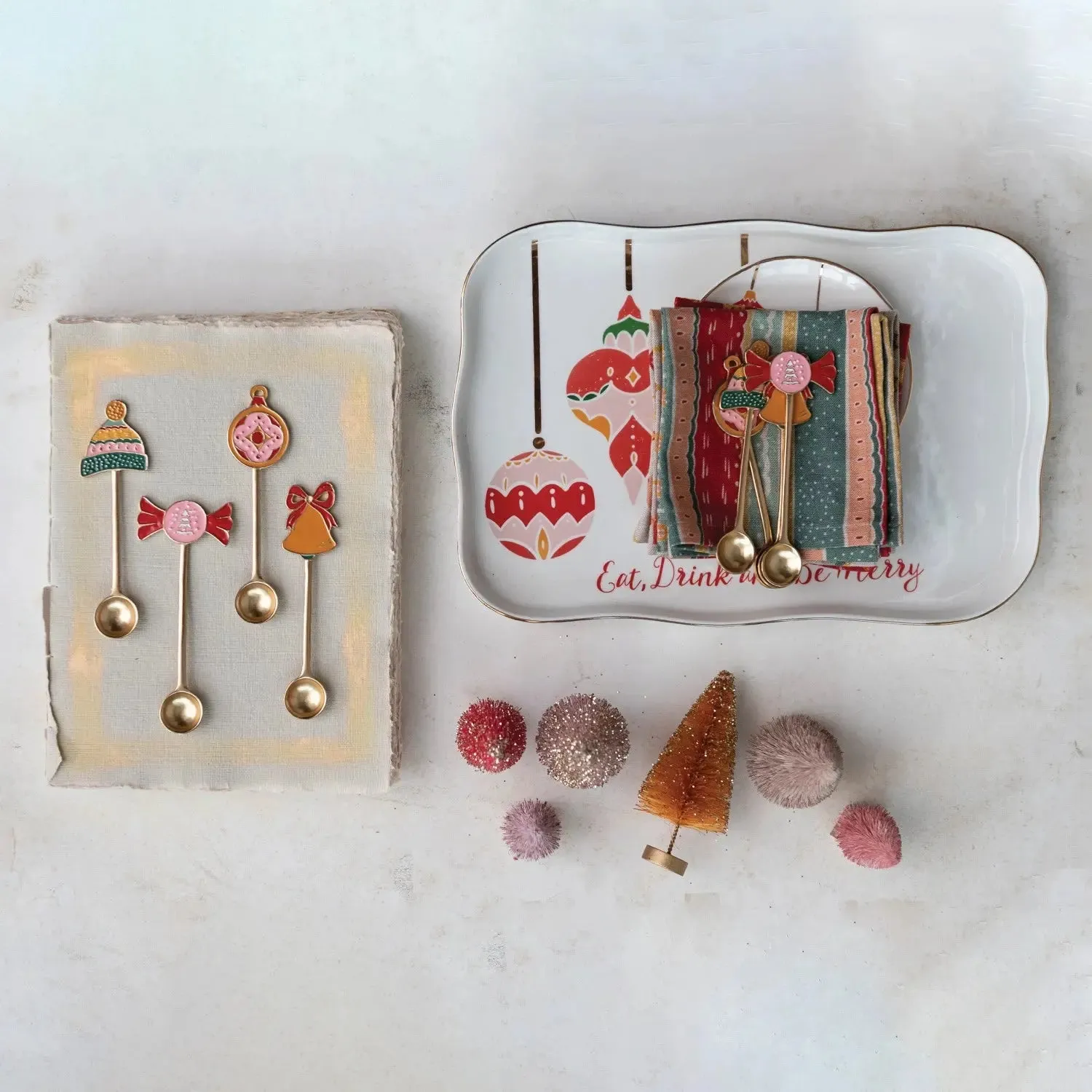 Enameled Holiday Spoon, 4 Styles