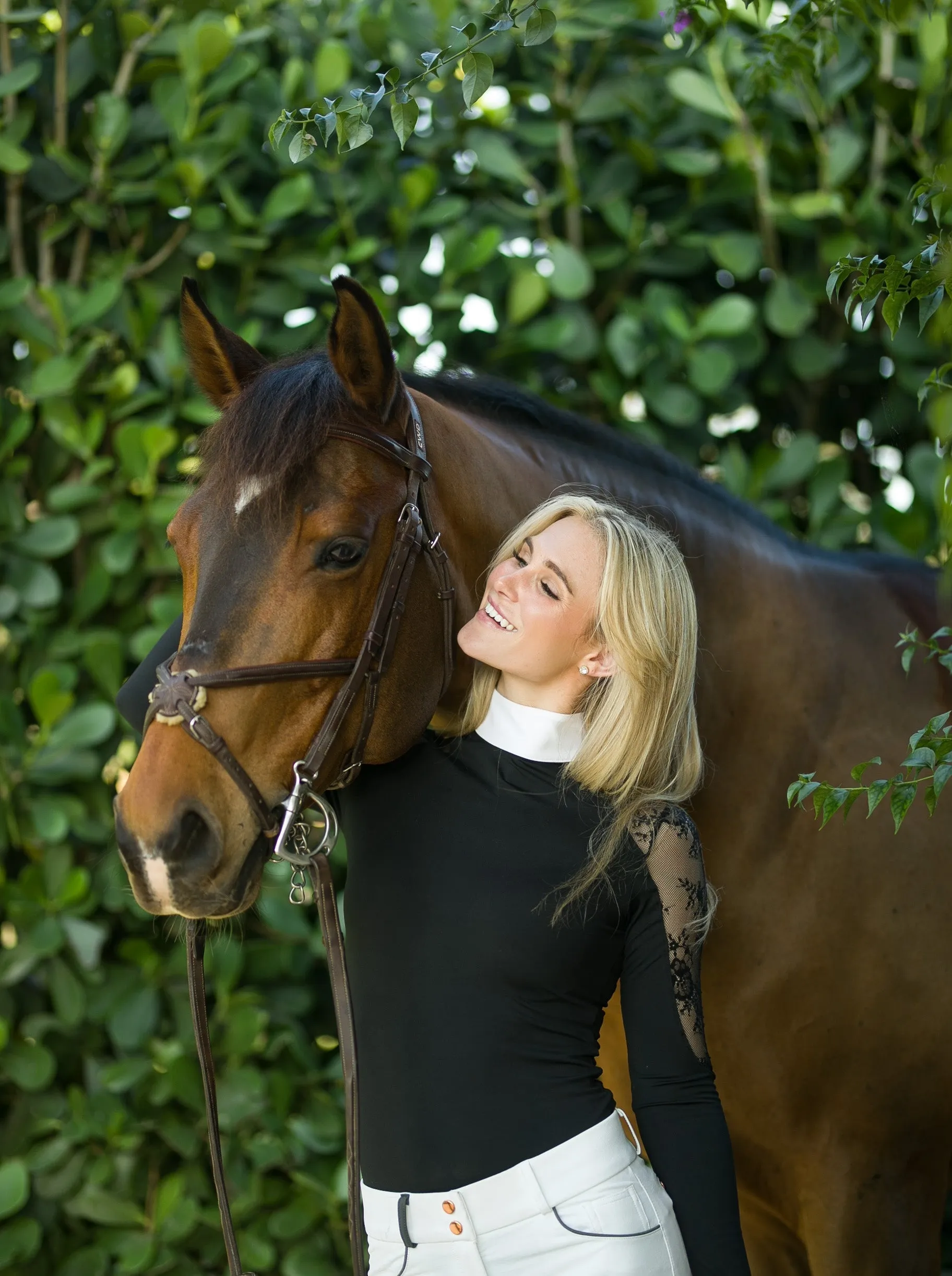 Equisite Lilliana Lace Sleeve Show Shirt