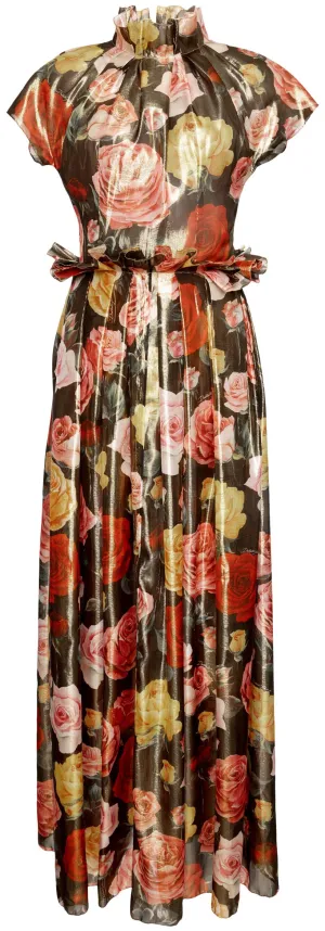 Floral Printed High-Neck Dress