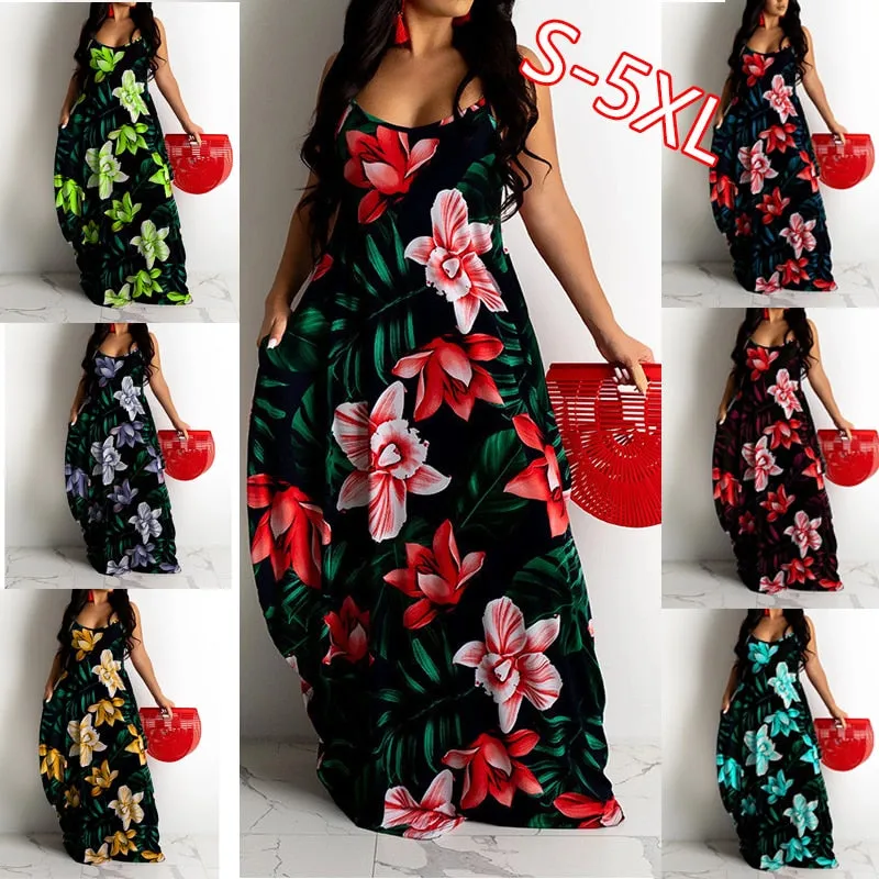 Funki Buys | Dresses | Women's Long Floral Summer Dresses