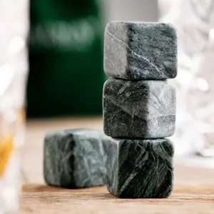 Galway Crystal Cooling Stones Set of 4 - Green Marble