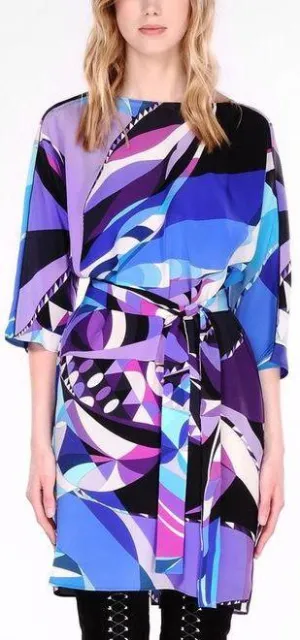 Geometric Abstract Printed Jersey Tunic Dress
