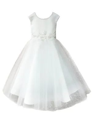 Girls Multi Colors 3D Embroidery Pearl Special Occasion Dress 2-16