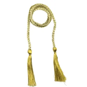 Golden Braided Cotton Cord Rope Waist Belt With Tassel