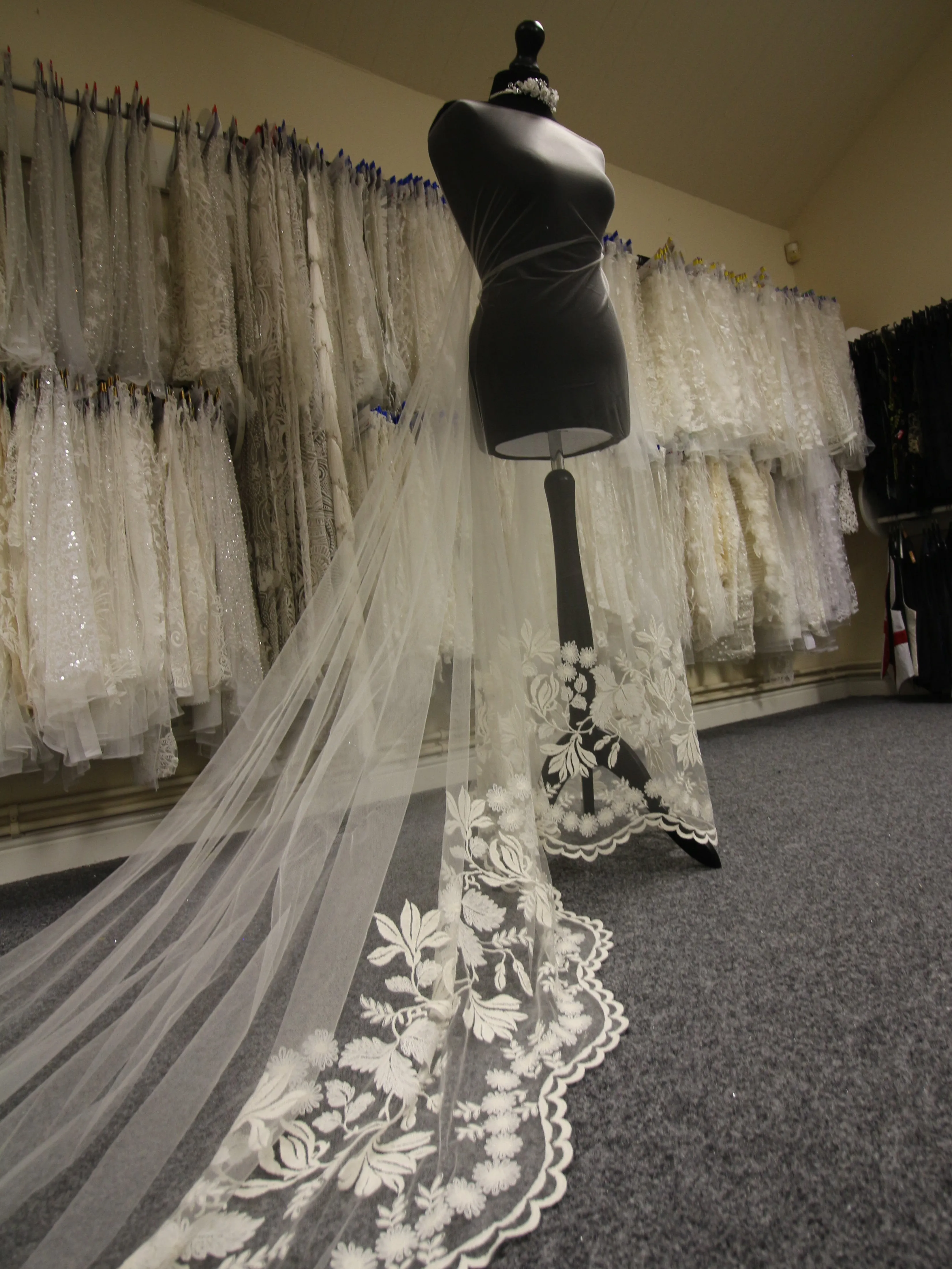 Ivory Lace Trimmed Tulle - Sorcha