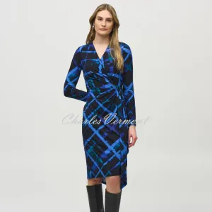 Joseph Ribkoff Abstract Print Wrap Dress - Style 244131