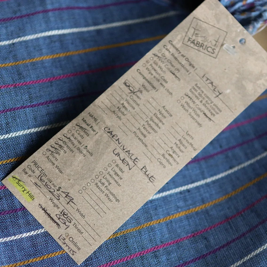 Last Chance of Carnivale Blue Linen