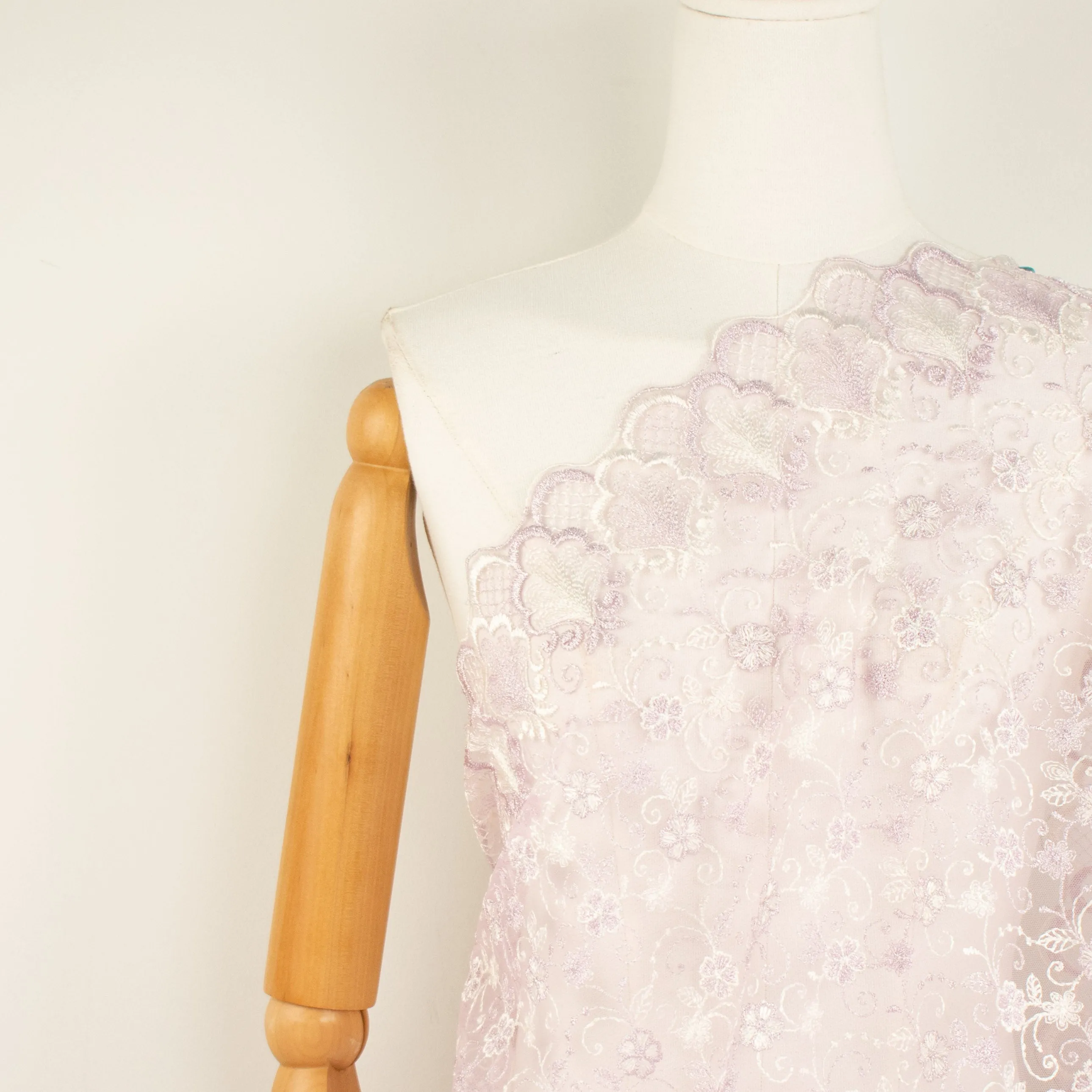 Metallic Floral Lace Design-2 Lilac