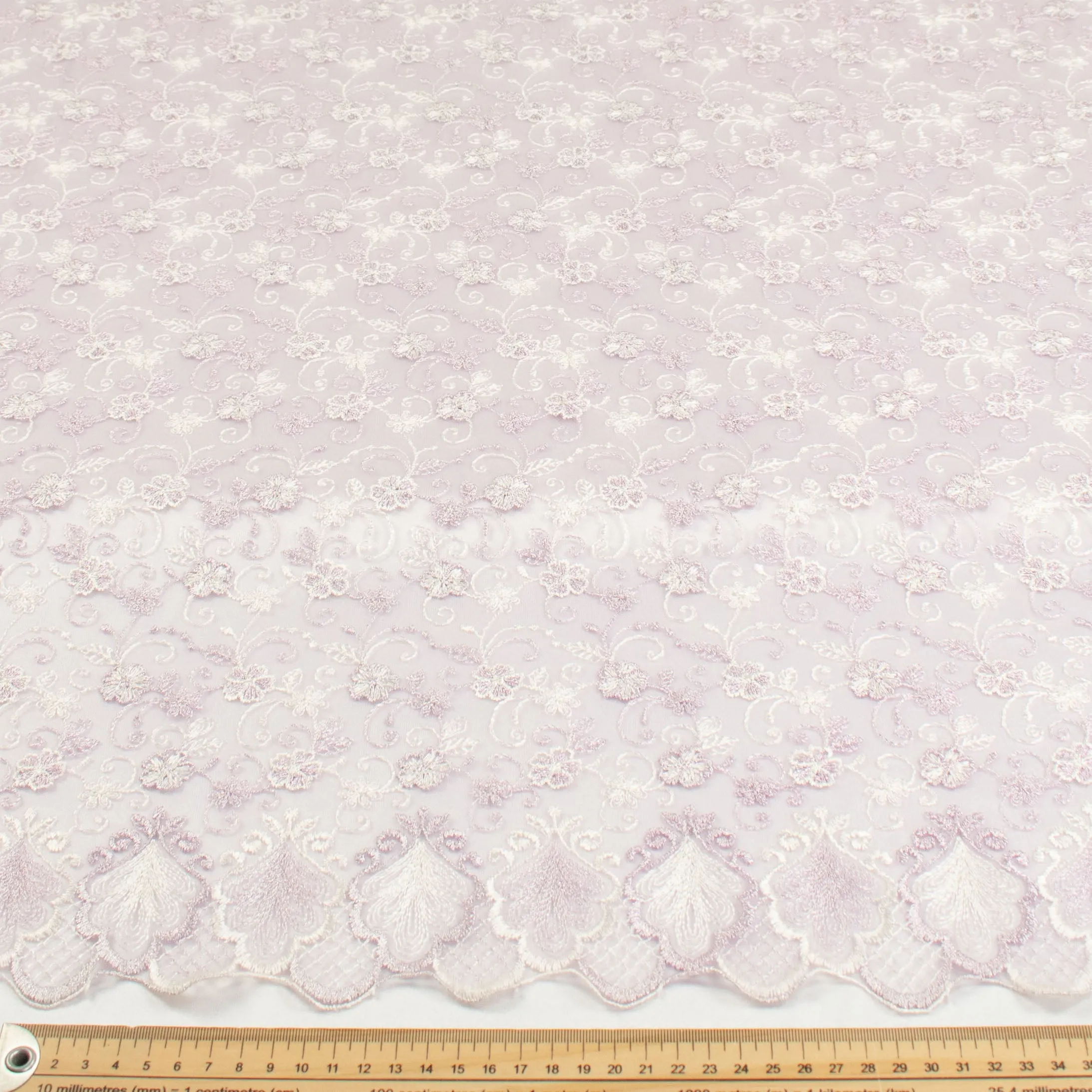 Metallic Floral Lace Design-2 Lilac