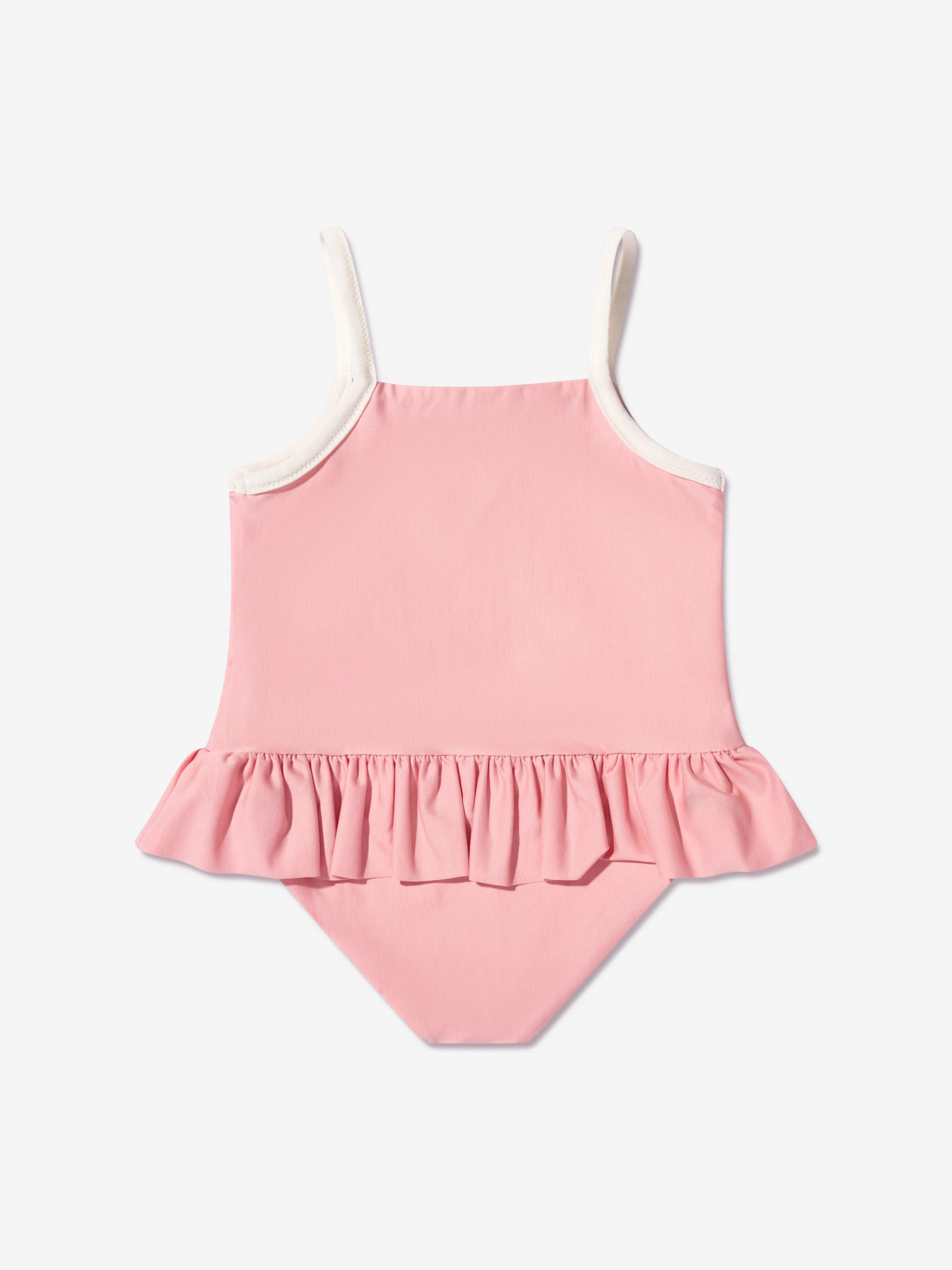 Moncler Enfant Baby Girls Logo Swimsuit in Pink