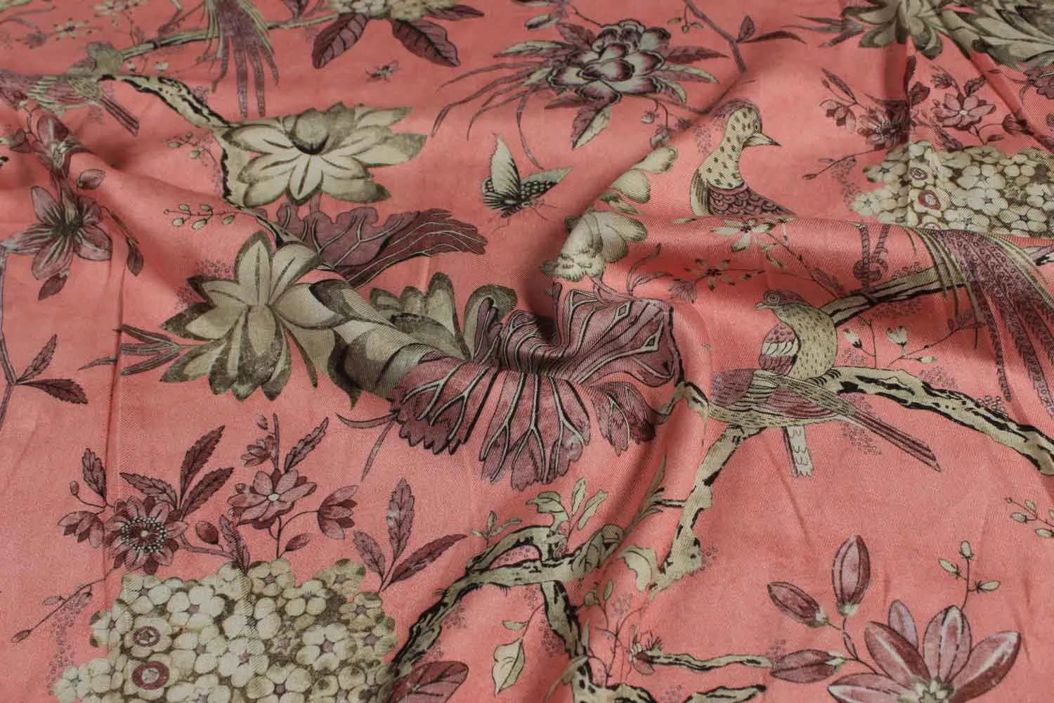 Multicolor Floral Printed Spun Twill Viscose Fabric