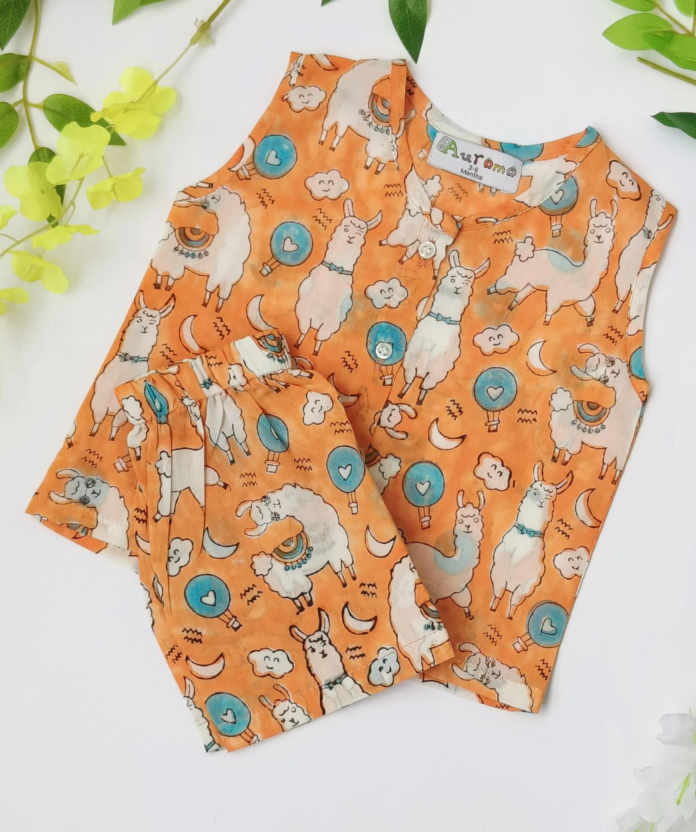 No Drama Llama- Cotton Jabla Set | New born baby set | new born baby dress | new born baby gift