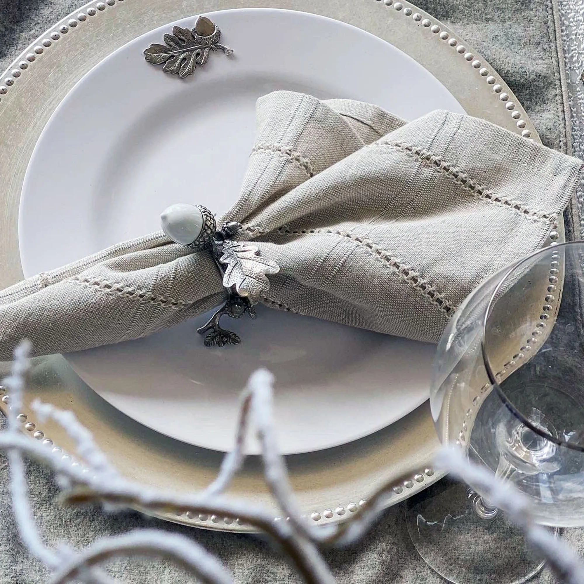 Oak Leaf Melamine Lunch Plates - Set of 4