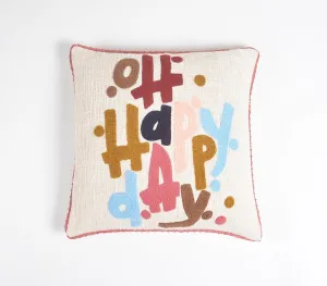 Oh Happy Day Cushion Cover Lace Piping