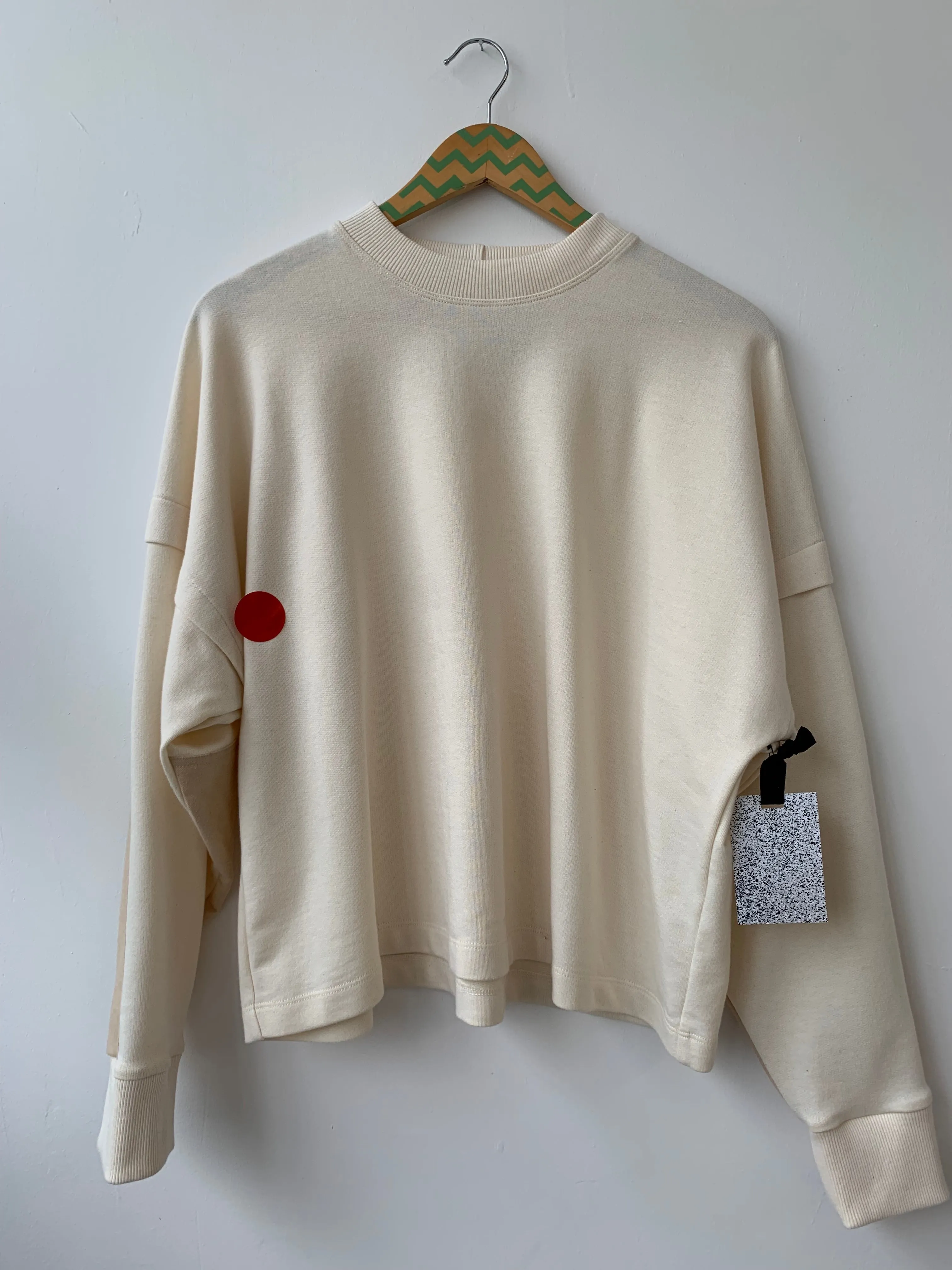 PERKO beige top - M/L (2) with small stain at front