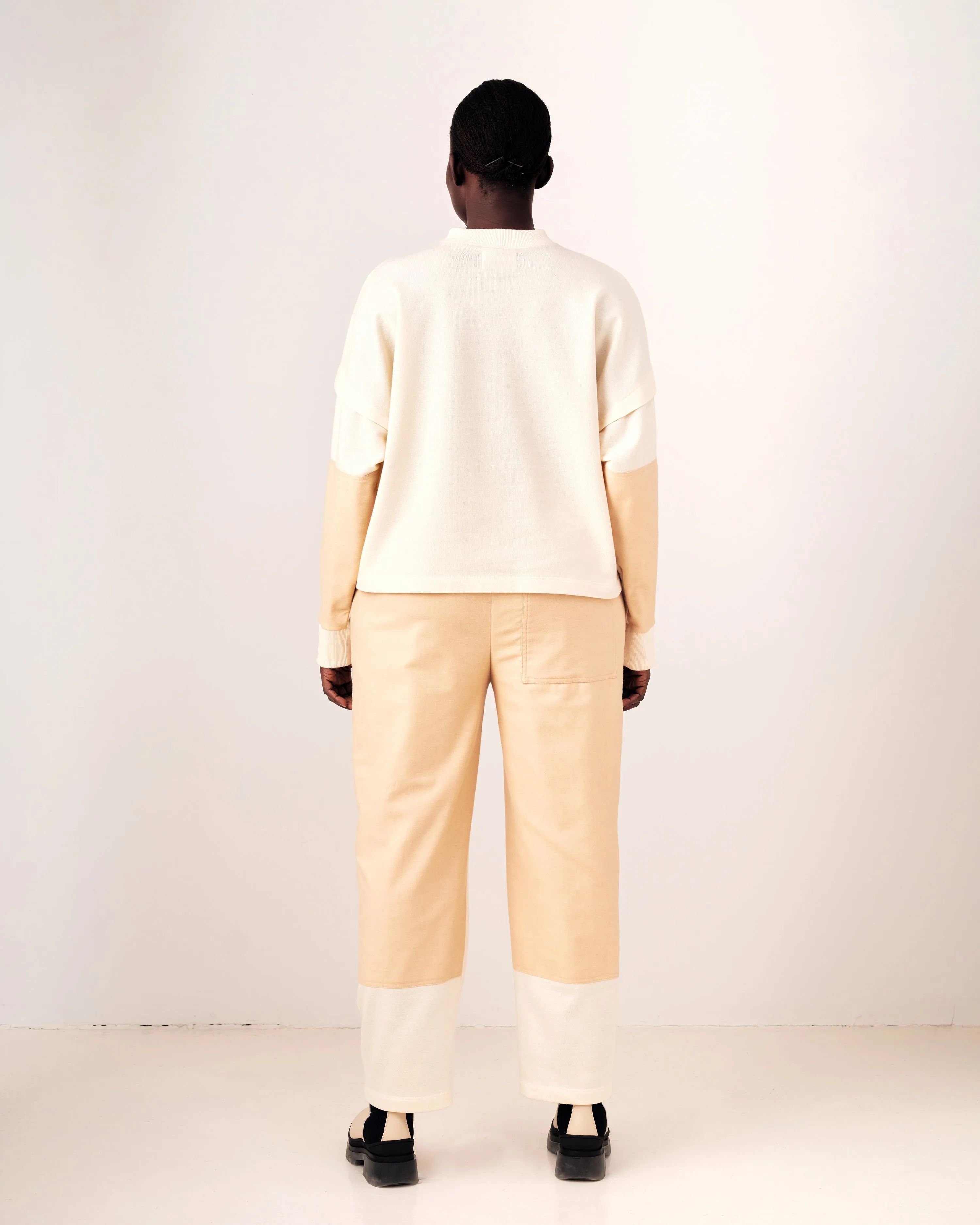 PERKO beige top - M/L (2) with small stain at front