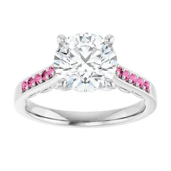 Pink Pave Engagement Ring