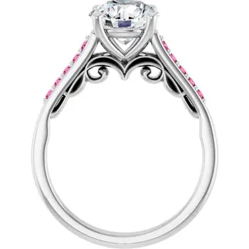 Pink Pave Engagement Ring