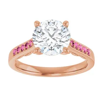 Pink Pave Engagement Ring